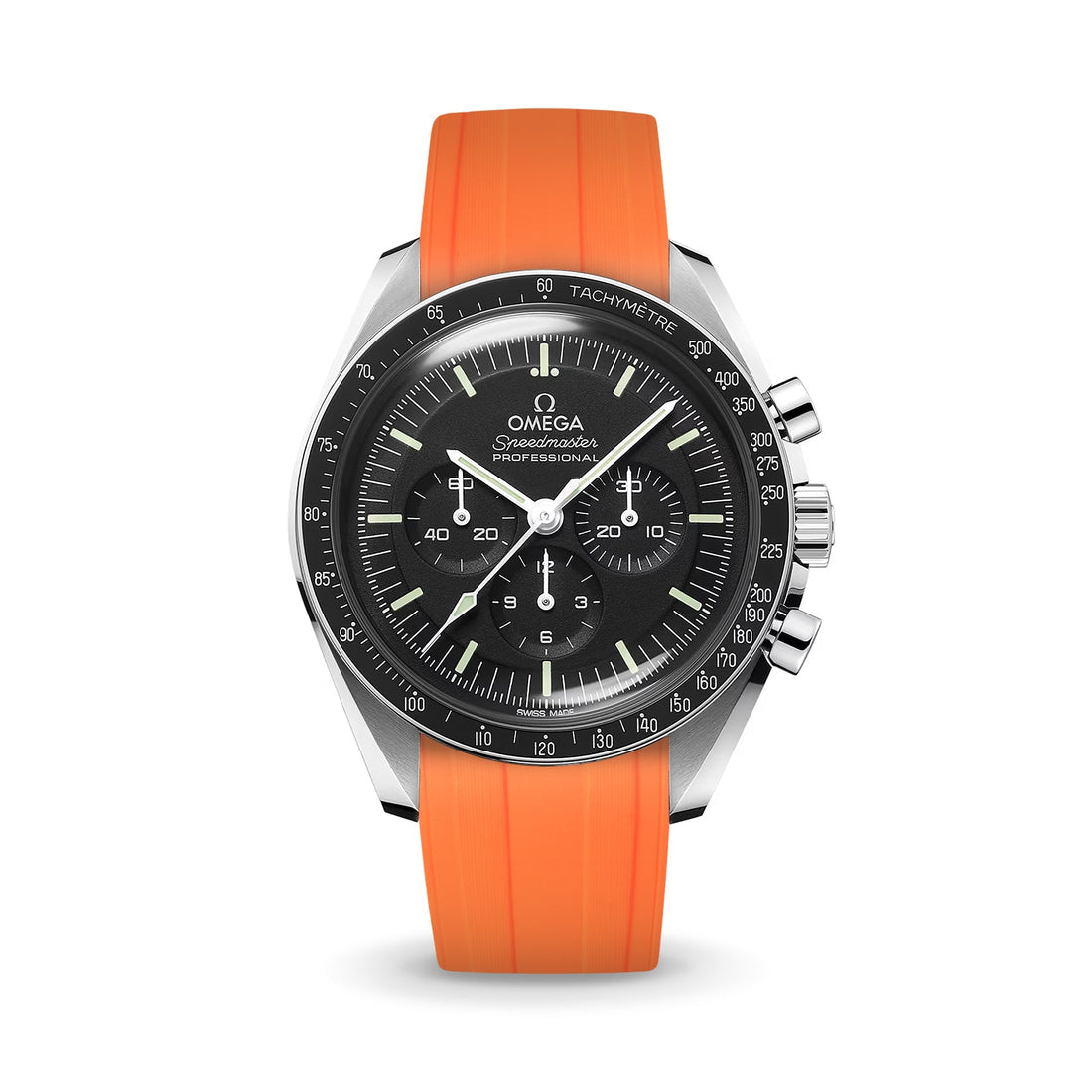 Delugs Omega Speedmaster／MoonSwatch 專用 CTS 橡膠錶帶｜Orange 橘色