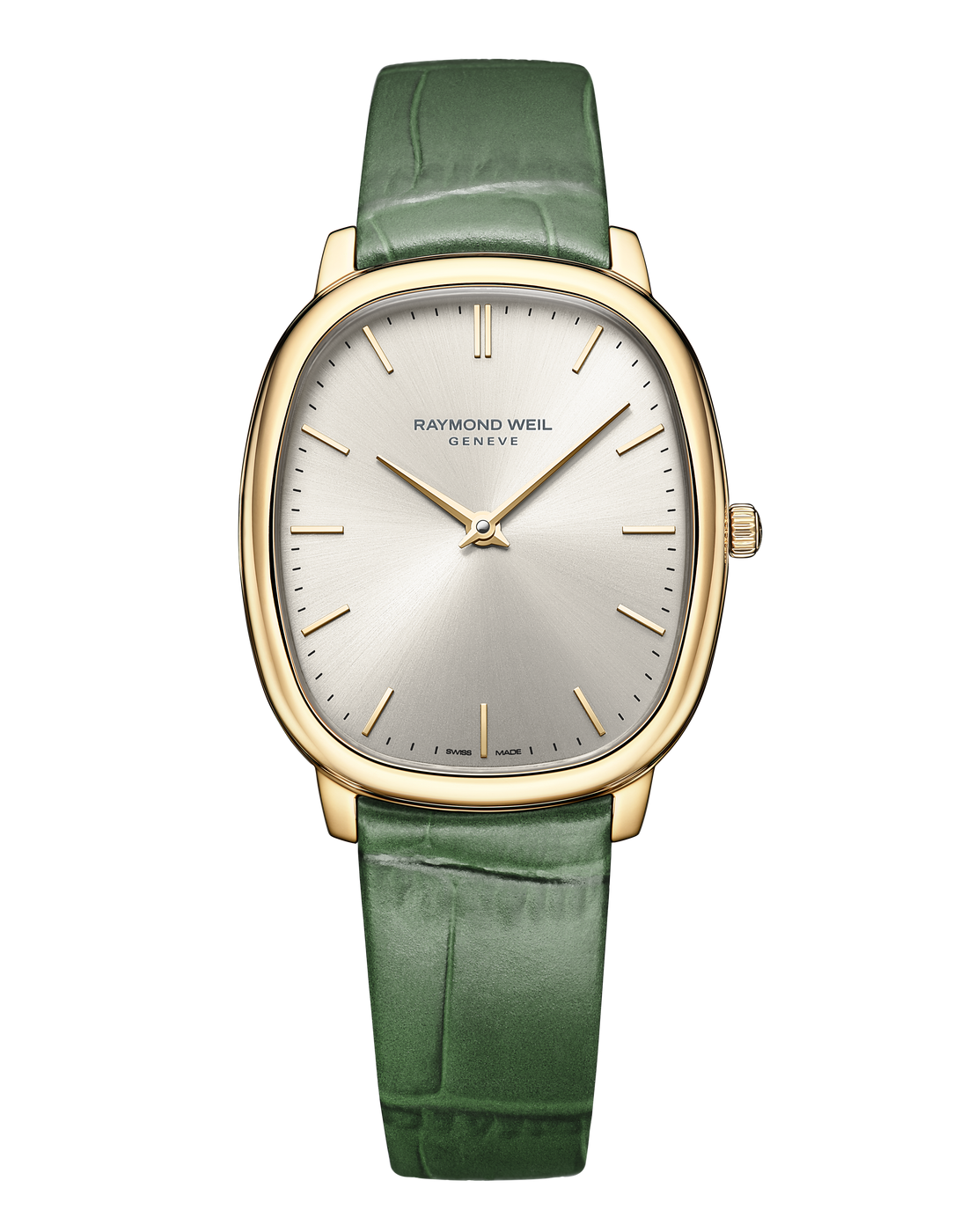 RAYMOND WEIL 蕾蒙威 Toccata Heritage 托卡塔傳承 石英腕錶 金色老銀面綠皮帶 5280-PC-64001