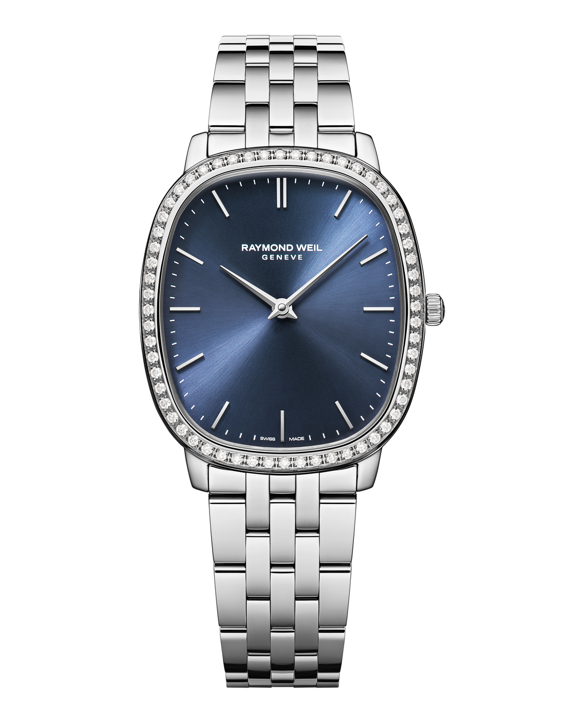 RAYMOND WEIL 蕾蒙威 Toccata Heritage 托卡塔傳承 石英腕錶 藍面鑲鑽鋼帶 5280-STS-50001