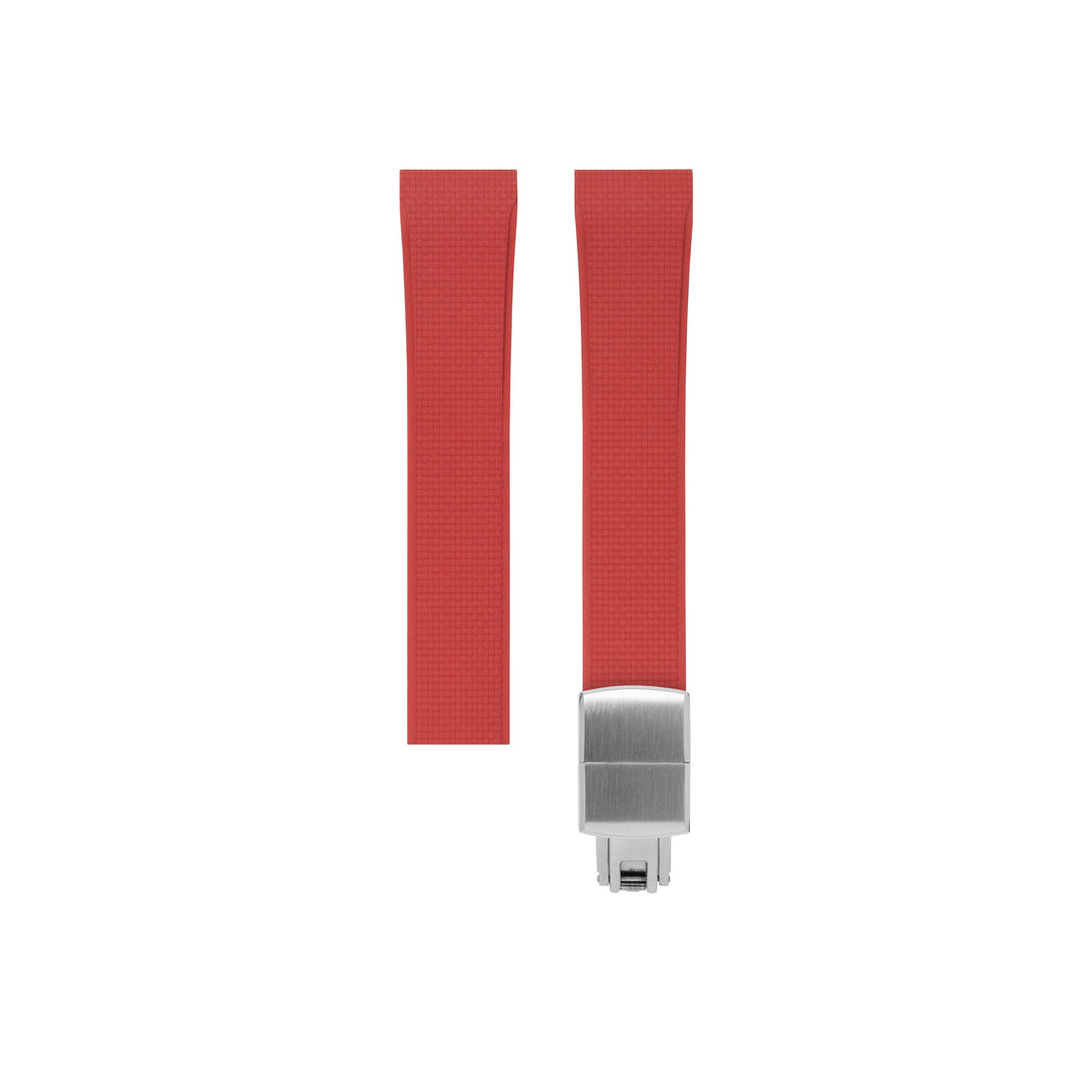 Delugs Cartier Santos de Cartier 專用 Sailcloth 紋理 CTS 橡膠錶帶｜Red 紅色